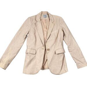 Dalia Womens Blazer Jacket Size XS Linen Blend One Button Officewear Casual